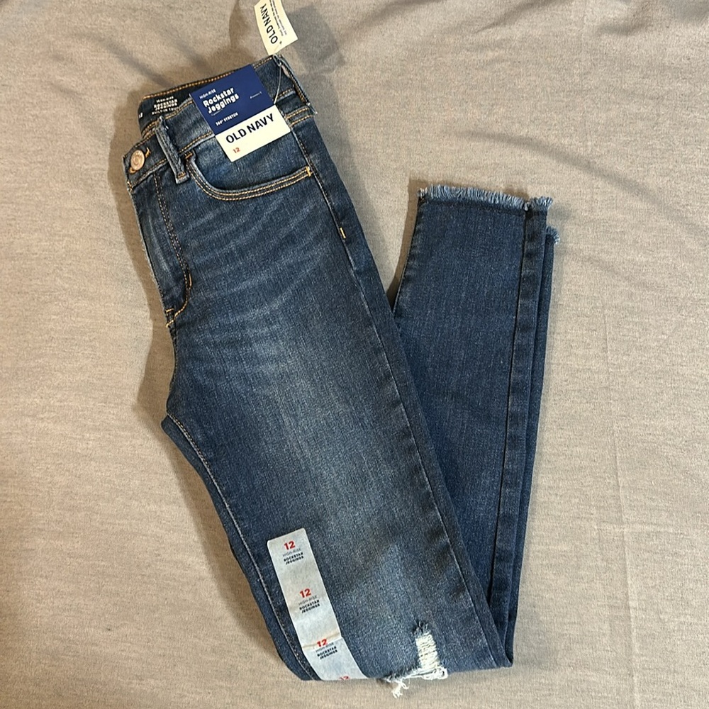 Old Navy 360 stretch high rise rockstar jeggings size 12 NWT